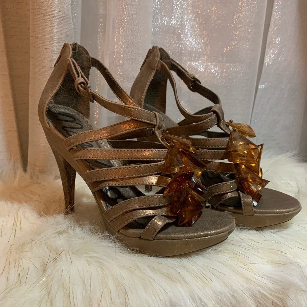 Maria Mare Bronze platform heels